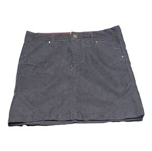 Horny Toad The Coriander Skirt Blue Steel Zipper Fly Pocket Corduroy Mini Sz 4